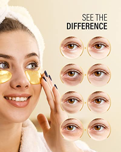 24k Gold Under Eye Patches (25 Pairs), eye mask, Collagen Skin Care Products, Eye Patches for Puffy Eyes, eye masks for dark circles and puffiness