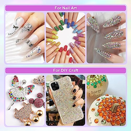 3500pcs Face Gems for Makeup with Glue, Colorful Beads & Round Glass Crystal AB & Clear Gems & Cosmetic Chunky Glitter with Dotting Tools, Eye Jewels for Body Hair Make-up, Nail...