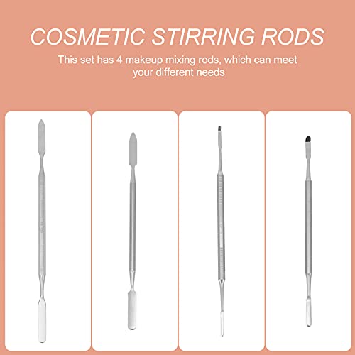 4Pcs Stainless Steel Depotting Spatula Makeup Spatula Tool Make Up Accessories for Makeup Cosmetics Mixing