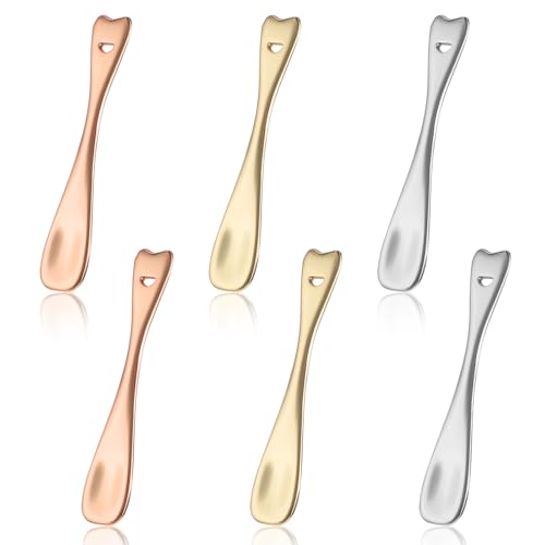 6PCs Facial Massage Spatula, Mini Reusable Skincare Spoons, Face Mask Cosmetics Spatula, Tiny Beauty Metal Spoons Set Applicator Tool, Eye Cream Lotion Makeup Moisturizers...