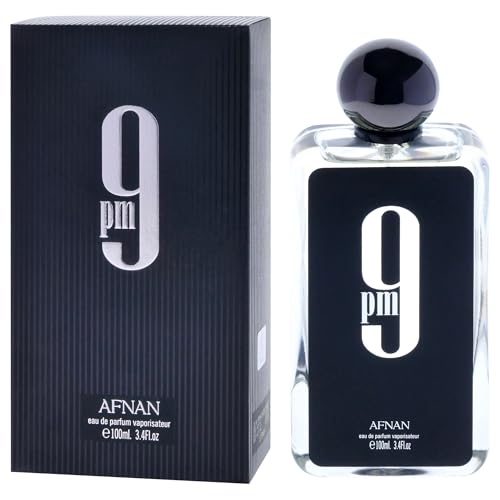 Afnan 9 PM for Men Eau de Parfum Spray, 3.4 Ounce