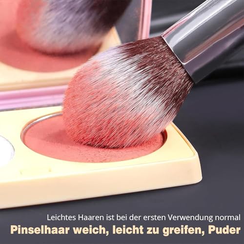 BEAKEY Pinselset Makeup Professionelles Foundation Make up Pinsel Set Premium Puderpinsel Lidschatten Blush Schminkpinsel Set Beauty Schwamm (10+2 Stück, Silber)