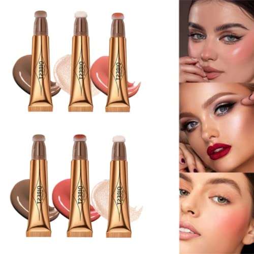 Beauty Searcher Flüssige Kontur Beauty Wand, Gesichts Highlighter und Bronze Stick mit Kissen Applicator befestigt, lange anhaltende seidige Creme Gesicht Highlighter Bronze...