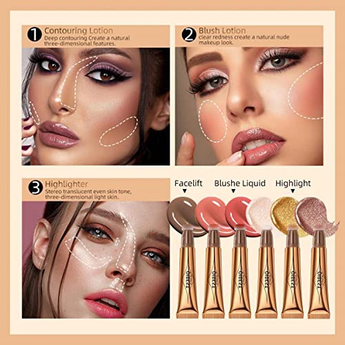 Beauty Searcher Flüssige Kontur Beauty Wand, Gesichts Highlighter und Bronze Stick mit Kissen Applicator befestigt, lange anhaltende seidige Creme Gesicht Highlighter Bronze...