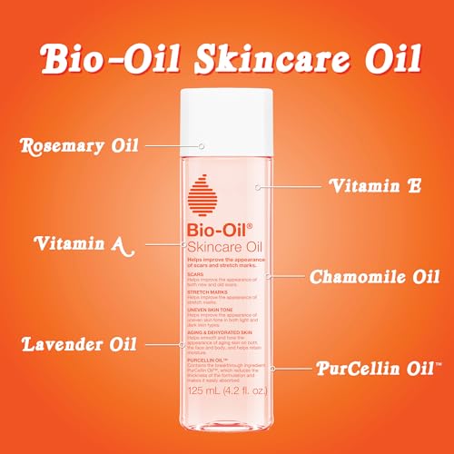 Bio-Oil Skincare Body Oil, Serum for Scars and Stretchmarks, Face Moisturizer Dry Skin, Non-Greasy, Dermatologist Recommended, Non-Comedogenic, For All Skin Types, with Vitamin...