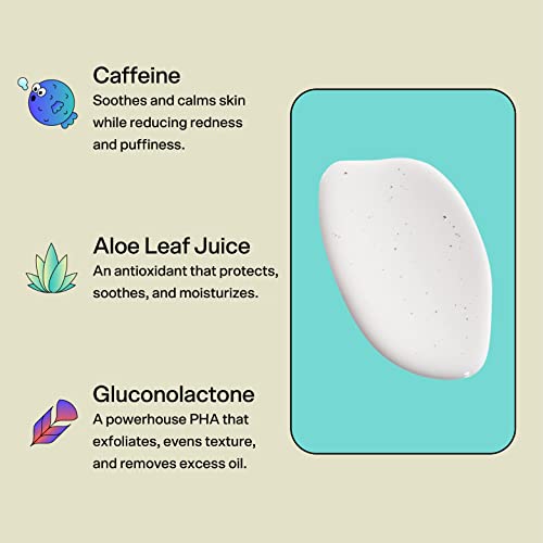 Bubble Skincare Fresh Start Gel Cleanser - Gentle Exfoliating Face Wash for Oily Skin - Formulated with Aloe Vera Juice + Caffeine to Protect and Soothe Complexion (125ml)