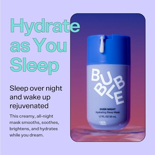 Bubble Skincare Over Night Hydrating Sleep Mask - Gentle Exfoliating Overnight Face Mask for Skin Barrier Repair - Formulated with Mandelic Acid & Sodium PCA to Hydrate,...