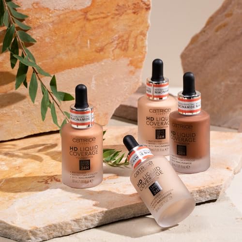 Catrice HD Liquid Coverage Foundation, Nr. 010, Nude, langanhaltend, mattierend, matt, für unreine Haut, vegan, ölfrei, wasserfest, ohne Parabene, 1er Pack (30ml)