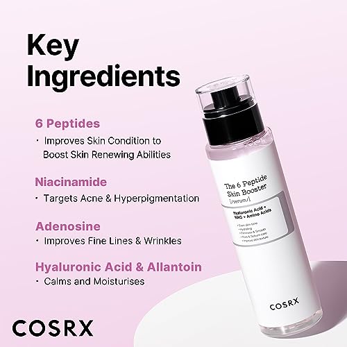 COSRX 6X Peptide Collagen Booster Toner Serum, Niacinamide & Hyaluronic Acid Skin Renewal Boosting Facial Essence for All Skin Types, Korean Skin Care, Paraben Free, 150mL/5.07...