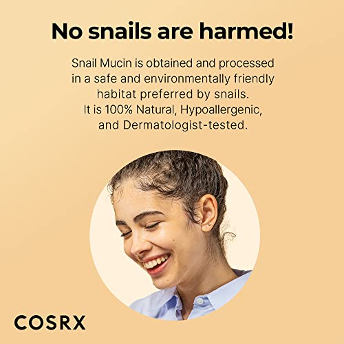 COSRX Snail Mucin Sheet Mask 10 EA with Snail Mucin Serum, Self Care, Face Masks for Dry, Sensitive Skin, Not Tested on Animals, No Parabens, No Sulfates, Korean Skin Care