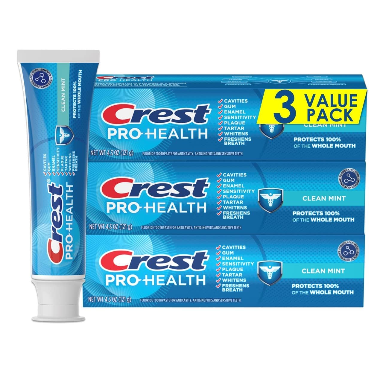 Crest Pro-Health Clean Mint Toothpaste (4.3oz) Triple Pack Crest Pro-Health Clean Mint Toothpaste (4.3oz) Triple Pack