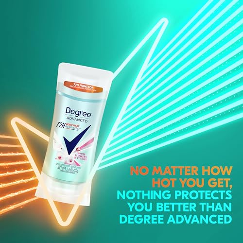 Degree Advanced Protection Antiperspirant Deodorant White Flowers & Lychee for 72-Hour Sweat & Odor Control for Women, with Body Heat Activated Technology, 2.6 oz