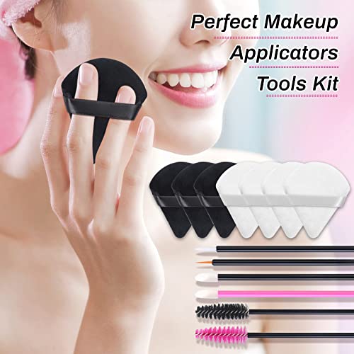 Disposable Makeup Accessories with Makeup Applicators Triangle Makeup Puffs, Mascara wands, Disposable Lip Applicators, liner Brushes Makeup Tools for Makeup Artist Supplies
