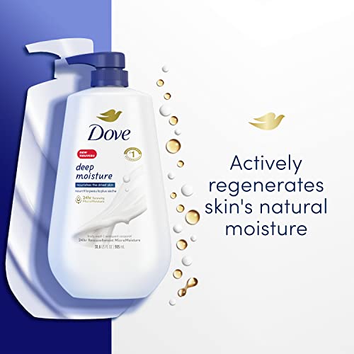 Dove Body Wash with Pump Deep Moisture For Dry Skin Moisturizing Skin Cleanser with 24hr Renewing MicroMoisture Nourishes The Driest Skin 30.6 oz