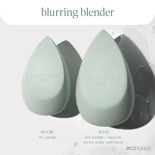 EcoTools Blurring Blender Makeup Sponge, Makeup Blending Sponge For Blurred Skin, For Liquid & Cream Foundation, Eco Friendly & Latex Free, Cruelty-Free & Vegan 1 Count