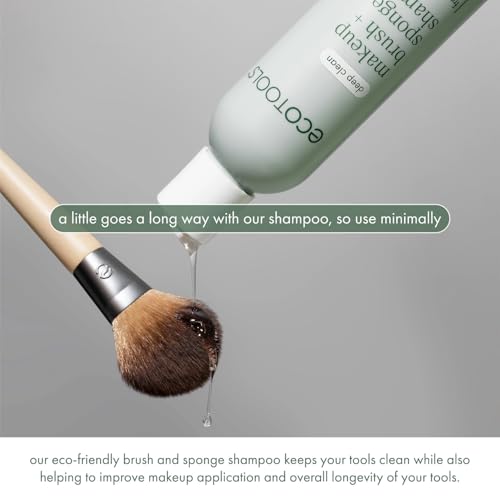 EcoTools Cleanser Shampoo for Makeup Brush/Sponge/Puffs, Remove Makeup & Impurities, Fragrance-Free, No Harsh Chemicals, Vegan & Cruelty-Free, 6 fl.oz./177 ml, 1 Count