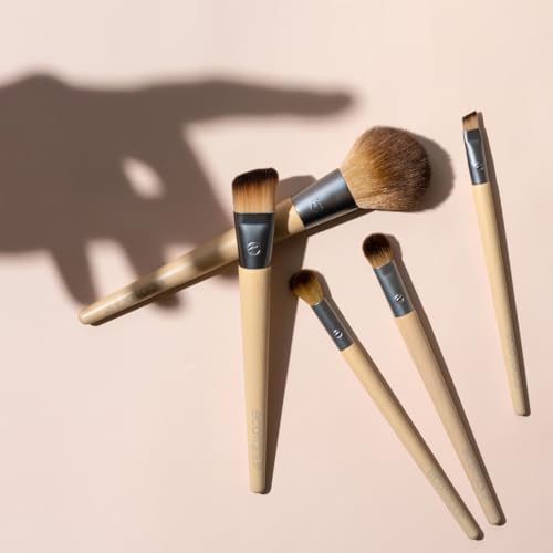 EcoTools Start The Day Beautifully 6 Piece Makeup Brush Set, Makeup Brushes For Eyeshadow, Blush, Concealer, & Foundation Application, Eco-Friendly, Gift Set, Synthetic Hair,...