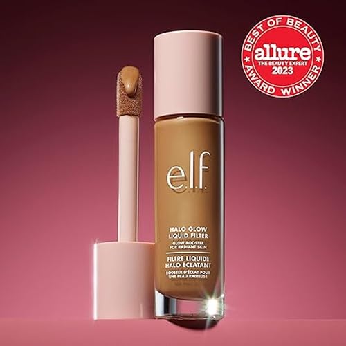 e.l.f. Cosmetics Halo Glow Liquid Filter, Illuminating Liquid Glow Booster For A Radiant Complexion, Infused With Hyaluronic Acid, 4 Medium