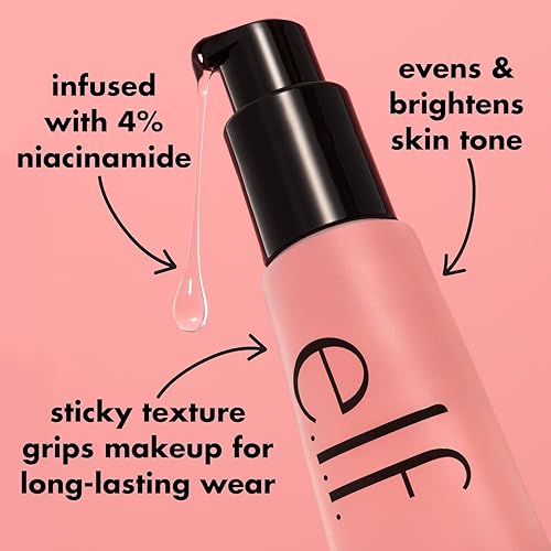 e.l.f. Power Grip Primer + 4% Niacinamide, Gel-Basierter & Feuchtigkeitsspendender Primer Für Das Gesicht, Glättet Die Haut & Hellt Sie Auf, Festigt Das Makeup, Vegan &...