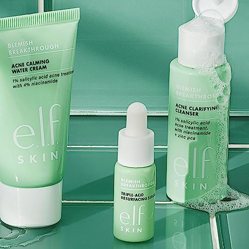 e.l.f. SKIN Blemish Breakthrough Blemish Control Basics Kit, Travel-Size Acne Skincare Routine, Cleanser, Serum & Moisturizer, Vegan & Cruelty-Free