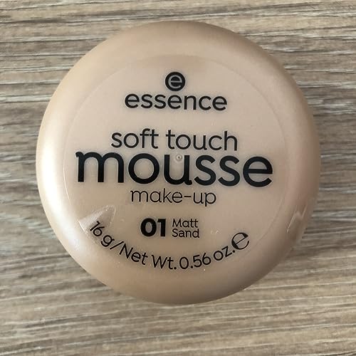 essence soft touch mousse make-up, Make-up, Nr. 01, Nude, mattierend, matt, für unreine Haut, für Mischhaut, vegan, ohne Parfüm, ohne Alkohol, ohne Parabene, 1er Pack (16g)