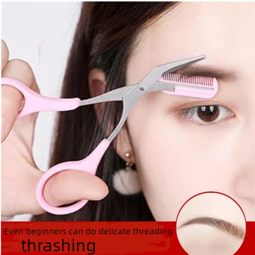 Eyebrow Scissors With Comb(Detachable)，Professional Precision Eyebrow Trimmer for Women，Non Slip Finger Grips Eyebrow Trimming Scissors，Men and Women Tool Makeup Beauty...