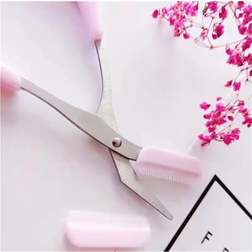 Eyebrow Scissors With Comb(Detachable)，Professional Precision Eyebrow Trimmer for Women，Non Slip Finger Grips Eyebrow Trimming Scissors，Men and Women Tool Makeup Beauty...