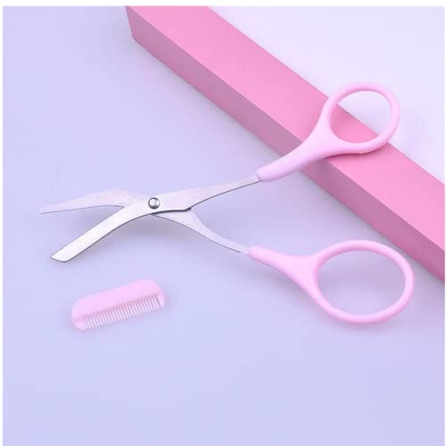 Eyebrow Scissors With Comb(Detachable)，Professional Precision Eyebrow Trimmer for Women，Non Slip Finger Grips Eyebrow Trimming Scissors，Men and Women Tool Makeup Beauty...