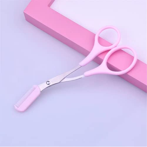 Eyebrow Scissors With Comb(Detachable)，Professional Precision Eyebrow Trimmer for Women，Non Slip Finger Grips Eyebrow Trimming Scissors，Men and Women Tool Makeup Beauty...