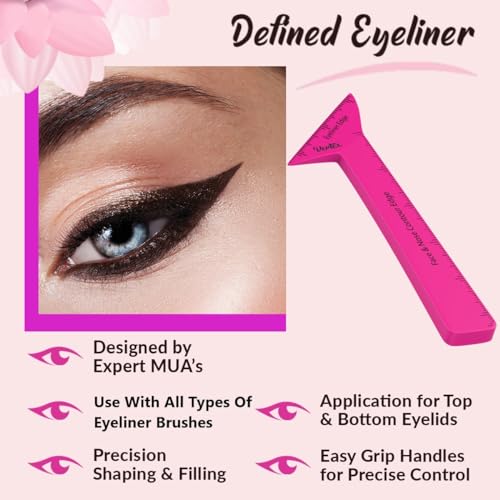 Eyeliner Stencils Pencil Liquid Waterproof Tool For Liner Makeup Brush Pen Stamp Thin Sharpener Cat Eyes Small Angled Wing Tip | Real Beginners Techniques Eye Shadow Lines Gel...