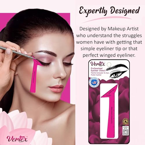 Eyeliner Stencils Pencil Liquid Waterproof Tool For Liner Makeup Brush Pen Stamp Thin Sharpener Cat Eyes Small Angled Wing Tip | Real Beginners Techniques Eye Shadow Lines Gel...