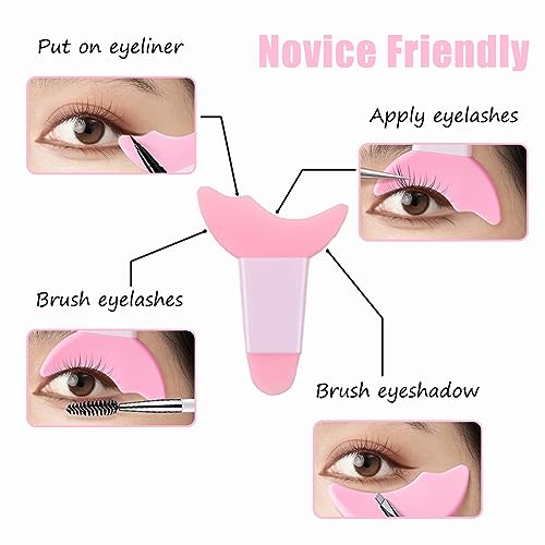 Eyeliner Stencils Tool Silicone Eyeliner Aid Stencils Eyeshadow Shields Stencil Reusable Mascara Shield Guard Multifunctional Eye Makeup Tool Kit Eye Makeup Accessory Tool 4pcs