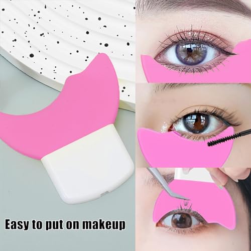 Eyeliner Stencils Tool Silicone Eyeliner Aid Stencils Eyeshadow Shields Stencil Reusable Mascara Shield Guard Multifunctional Eye Makeup Tool Kit Eye Makeup Accessory Tool 4pcs