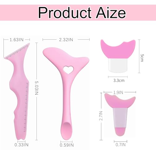 Eyeliner Stencils Tool Silicone Eyeliner Aid Stencils Eyeshadow Shields Stencil Reusable Mascara Shield Guard Multifunctional Eye Makeup Tool Kit Eye Makeup Accessory Tool 4pcs