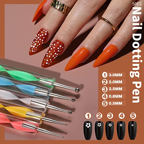 FANDAMEI Nail Art Kit, Nail Design Tools Kit with Nail Art Brushes, Nail Dotting Tools,Fine Glitter,Nail Butterfly, Nail Heart Glitter Sequins, Nail Foil Flakes, Nail Art...