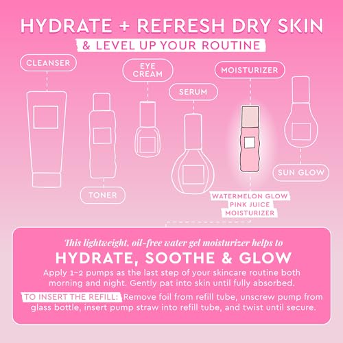 Glow Recipe Pink Juice Hydrating Face Moisturizer for Women & Men - Gel Moisturizer with Hyaluronic Acid, Watermelon & Glycerin - Lightweight, Fast-Absorbing Daily Moisturizer...