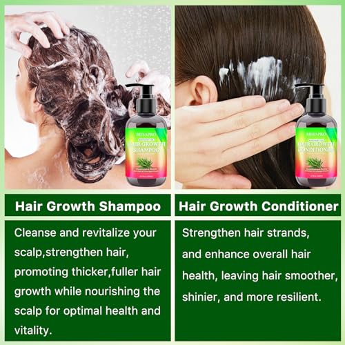 Hair Growth Shampoo and Conditioner Sets w/6 in 1 Heat Protectant Spray,Rosemary Oil Biotin Keratin Caffeine Sulfate Free Hair Thickening Products for Thinning Hair & Hair...