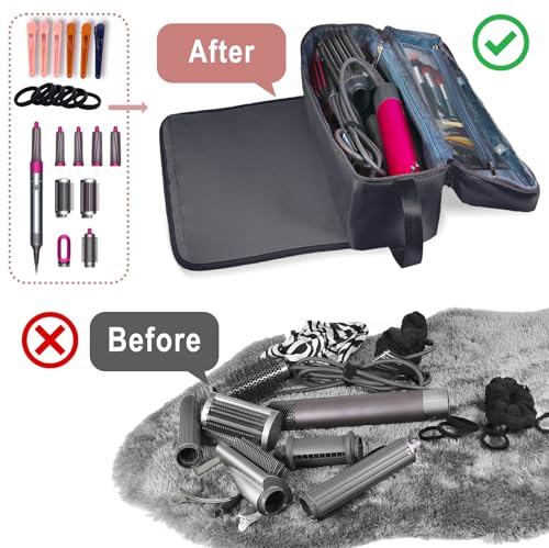 Hair Tools Travel Bag with Heat Resistant Mat Hair Styling Accessories Storage Case for Hair Dryer Flat Iron Straightener Curling Iron Haircare Accessories Travel Essentials for...