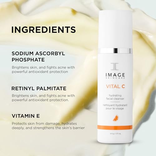 IMAGE Skincare, VITAL C Hydrating Facial Cleanser, Gentle Face Wash with Vitamin C, E and A