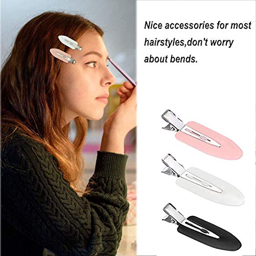 JeoPoom Seamless Hair Clip (9 Pieces), Hair Pin, Curl Clips, Hair Pin Curl Clips, No Bending, Hair Clips for Hair Styling, Make Up, 3 Colours (Black, Pink, White)