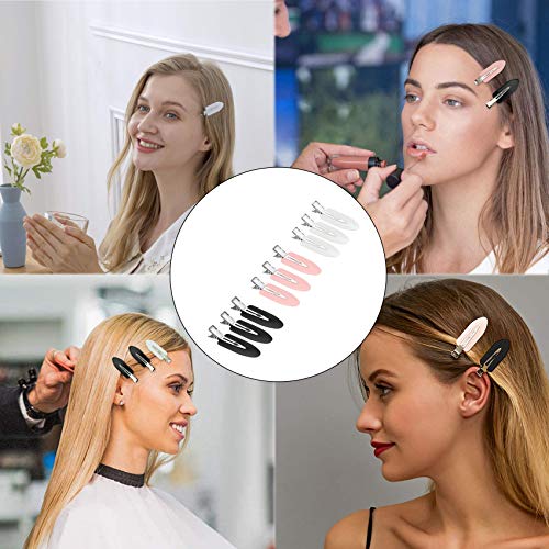 JeoPoom Seamless Hair Clip (9 Pieces), Hair Pin, Curl Clips, Hair Pin Curl Clips, No Bending, Hair Clips for Hair Styling, Make Up, 3 Colours (Black, Pink, White)