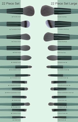 Koccido Makeup Brushes 22 Pcs Makeup Kit,Foundation Brush Eyeshadow Brush Make up Brushes Set (Green, 22 Piece Set) Koccido Makeup Brushes 22 Pcs Makeup Kit,Foundation Brush Eyeshadow Brush Make up Brushes Set (Green, 22 Piece Set)