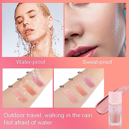 LOPHE Blush Stick, Matte, Lightweight and Breathable Liquid, Blush Liquid, Waterproof Blush, Beauty Wall, Natural Look, Long-Lasting Face Make-Up Pen for Women (#05, mystery)