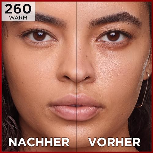 L'Oréal Paris Make up, Wasserfest und langanhaltend, Mattierende, flüssige Foundation mit hoher Deckkraft, Formel mit 4% Niacinamiden, Infaillible 32H Matte Cover, Nr. 260 Warm,...