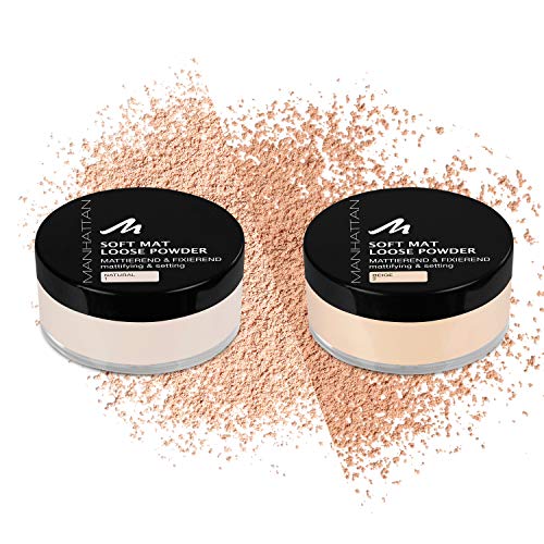 Manhattan Soft Mat Loose Powder, Loose Powder for Mattifying and Blending the Complexion Colour, Colour Beige 2, 20 g (Pack of 1)