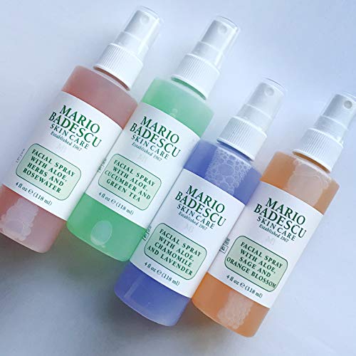 Mario Badescu Facial Spray Collection with Rose Water, Cucumber, Lavender and Orange Blossom, Multi-Purpose Cooling and Hydrating Face Mist for All Skin Types, Dewy Finish