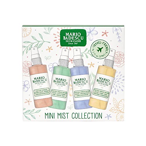 Mario Badescu Facial Spray Collection with Rose Water, Cucumber, Lavender and Orange Blossom, Multi-Purpose Cooling and Hydrating Face Mist for All Skin Types, Dewy Finish