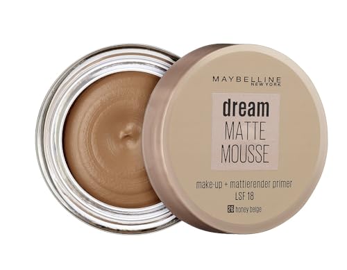 Maybelline New York Make-Up Dream Matte Mousse Honey Beige 26 / Schminke in einem Hautfarbe-Ton mit mattiertem Finish, 1 x 18 ml