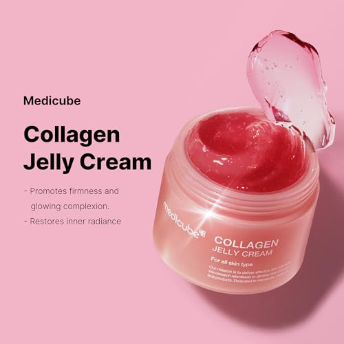 Medicube Collagen Jelly Cream- Niacinamide & Freeze-Dried Hydrolyzed Collagen - Boosts skin's barrier hydration and gives 24h Glow & Lifted Look - No artificial color, Korean...