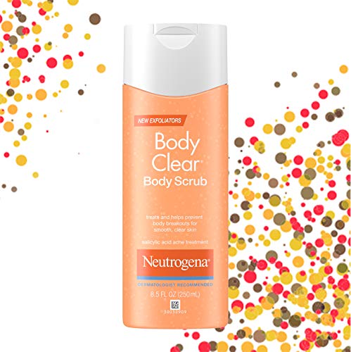 Neutrogena Body Clear Oil Free Acne Body Scrub with Salicylic Acid Acne Treatment Medicine, Exfoliating Salicylic Acid Body Wash to Treat Acne on Back, Chest, and Shoulders, 8.5...